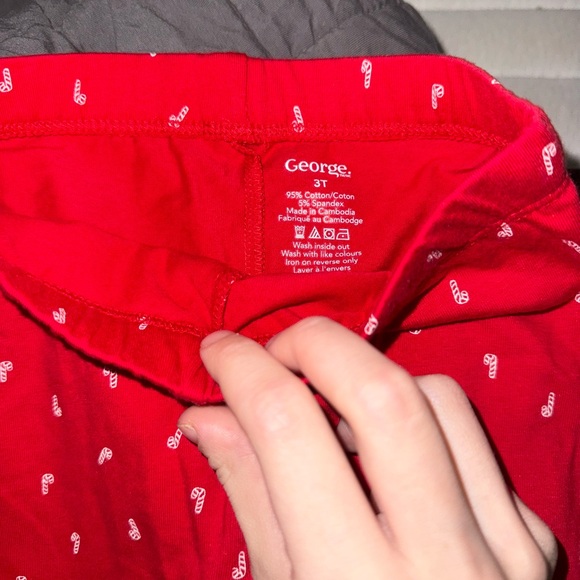 George Red Kids Leggings with White Pattern - Picture 2 of 2